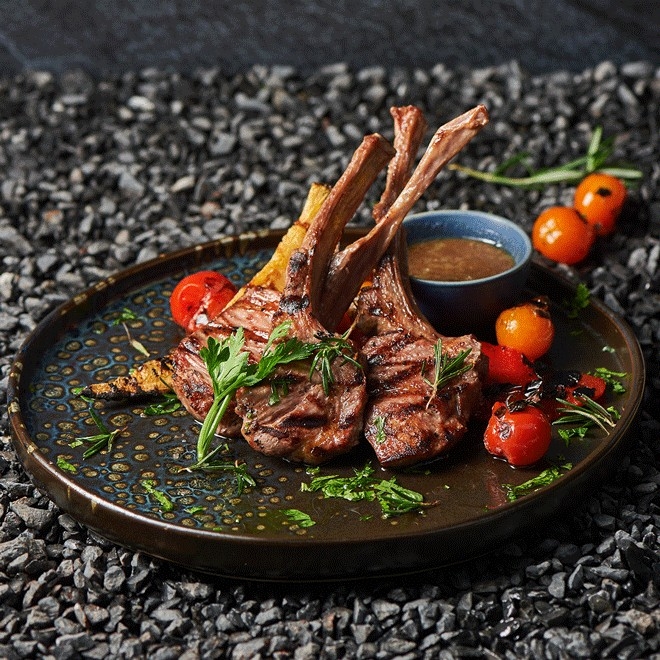 Charcoal Grilled New Zealand Lamb Rack